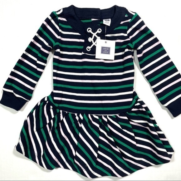 Janie and Jack Other - Janie and Jack Long Sleeve Stripe Dress Size 12-18 months Blue